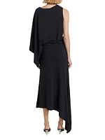 Main Asymmetric Drape Maxi Dress