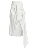 Deconstructed Shirt Draped Midi-Skirt