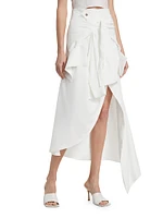 Deconstructed Shirt Draped Midi-Skirt