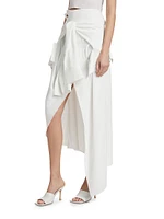 Deconstructed Shirt Draped Midi-Skirt