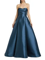 Strapless Mikado Satin Gown