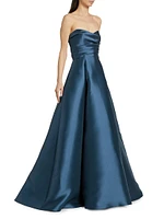 Strapless Mikado Satin Gown