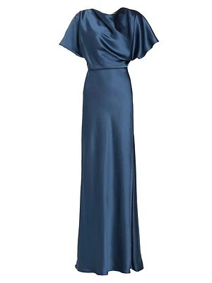 Draped Satin Gown