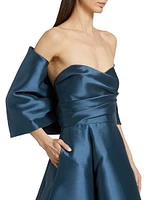 Mikado Satin Cocoon Shoulder Wrap