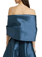 Mikado Satin Cocoon Shoulder Wrap