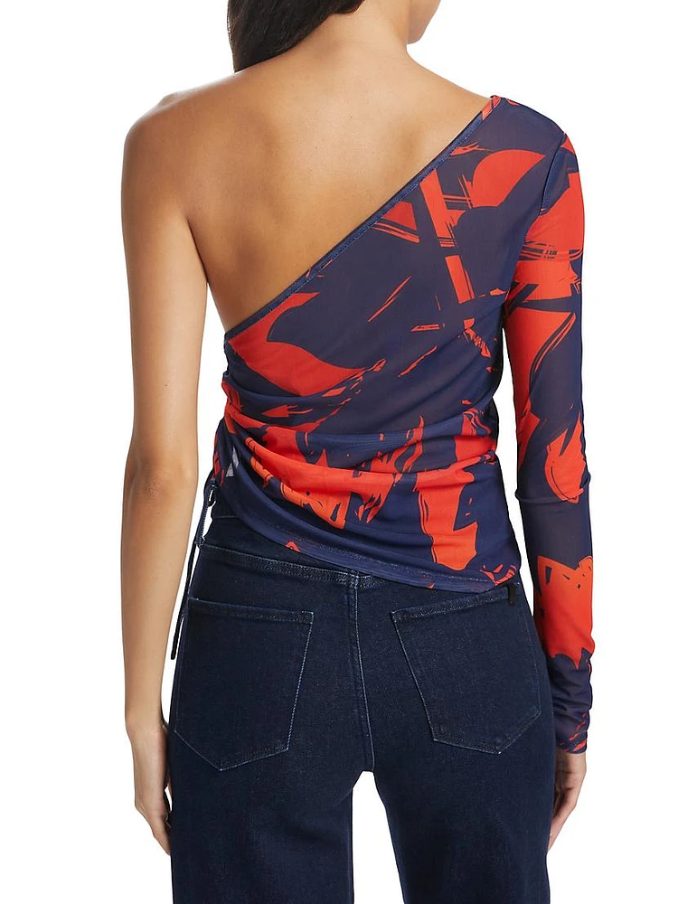 Sela One-Shoulder Mesh Top