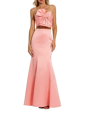 Strapless Bow Top & Mermaid Skirt 2-Piece Set