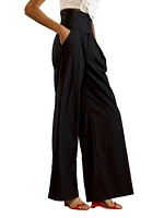 Wool Corset Wide-Leg Pants