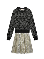 Little Girl's & Sequin-Embellished Pleated Skirt