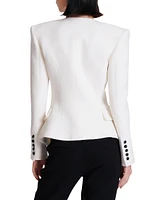 Crepe Collarless Blazer