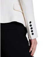 Crepe Collarless Blazer