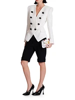 Crepe Collarless Blazer