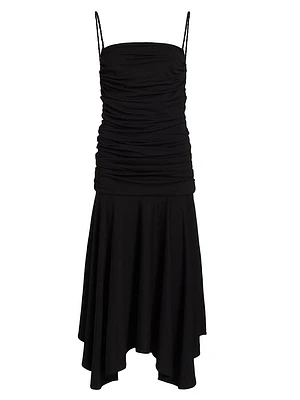 The Viradora Ruched Midi-Dress