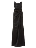 Julia Satin Corset Strapless Gown