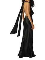 Pearl Satin Cowl-Neck Gown