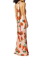 Presley Floral Cowl-Neck Gown