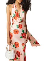 Presley Floral Cowl-Neck Gown