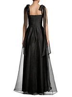 Eve Devalin Bow-Shoulder Gown