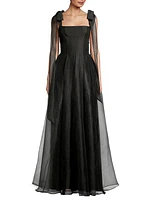 Eve Devalin Bow-Shoulder Gown