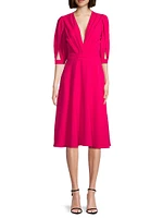 Nuana Cut-Out Petal-Sleeve Dress