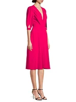 Nuana Cut-Out Petal-Sleeve Dress