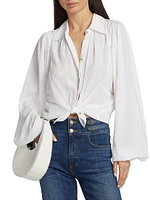 Azariah Balloon-Sleeve Blouse