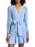 Liv Pleated Tie-Waist Minidress