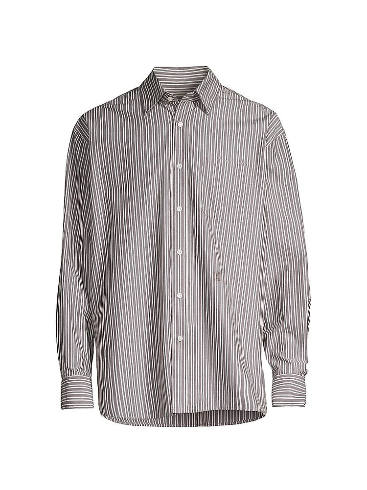 Striped Cotton Button-Front Shirt