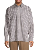 Striped Cotton Button-Front Shirt