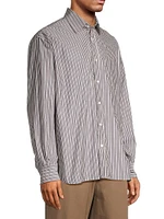 Striped Cotton Button-Front Shirt