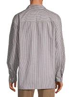 Striped Cotton Button-Front Shirt