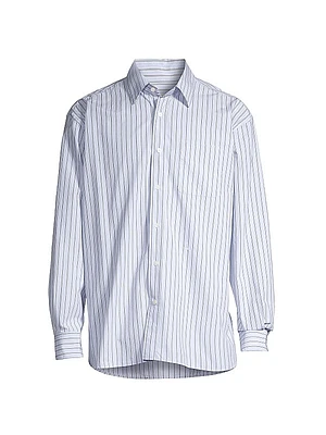 Striped Cotton Button-Front Shirt