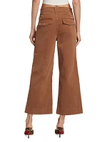 Flared Ankle-Crop Utility Jeans