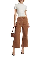 Flared Ankle-Crop Utility Jeans