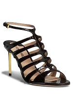 Carine 85MM Crocodile-Stamped Leather Sandals