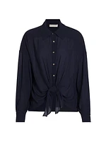 Raven Long-Sleeve Tie-Front Shirt