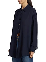 Raven Long-Sleeve Tie-Front Shirt