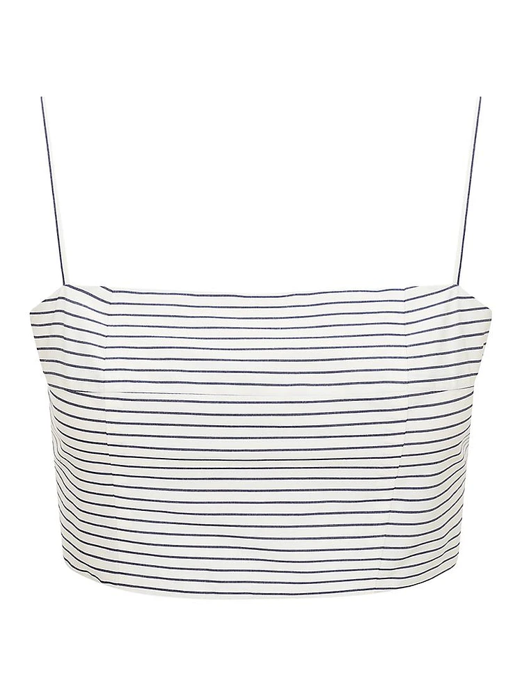 Federico Striped Stretch-Cotton Sleeveless Crop Top