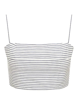 Federico Striped Stretch-Cotton Sleeveless Crop Top