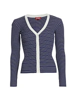 Cargo Rib-Knit V-Neck Cardigan