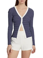 Cargo Rib-Knit V-Neck Cardigan