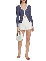 Cargo Rib-Knit V-Neck Cardigan