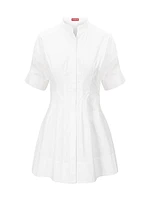 Lorenza Stretch-Cotton Short-Sleeve Minidress