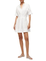 Lorenza Stretch-Cotton Short-Sleeve Minidress