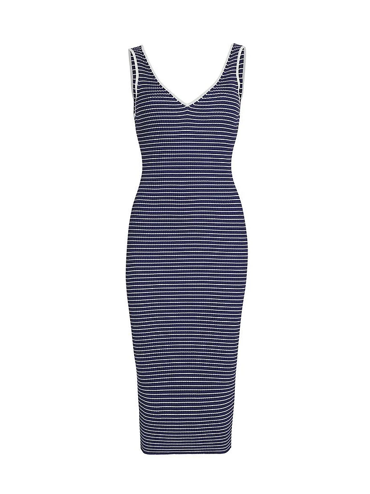 Dana Striped Body-Con Midi-Dress