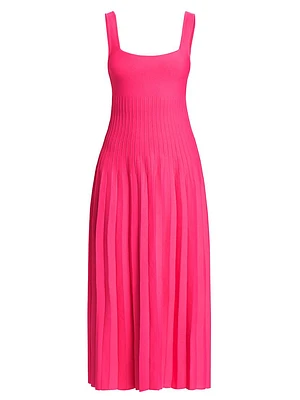 Ellison Rib-Knit Sleeveless Midi-Dress