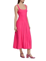 Ellison Rib-Knit Sleeveless Midi-Dress