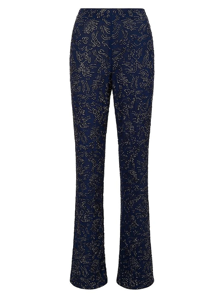 Avola Beaded Boot-Cut Pants