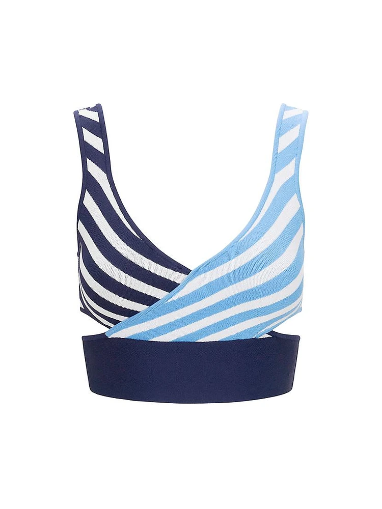 Trenton Striped Cut-Out Crop Top