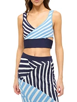 Trenton Striped Cut-Out Crop Top